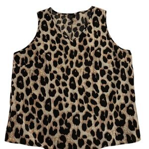 Leopard Print Sleeveless Women's Top